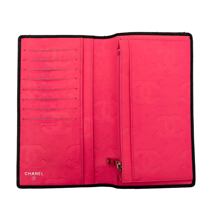 Chanel Matelassé Cuir d’agneau Cambon Ligne Bifold Portefeuille