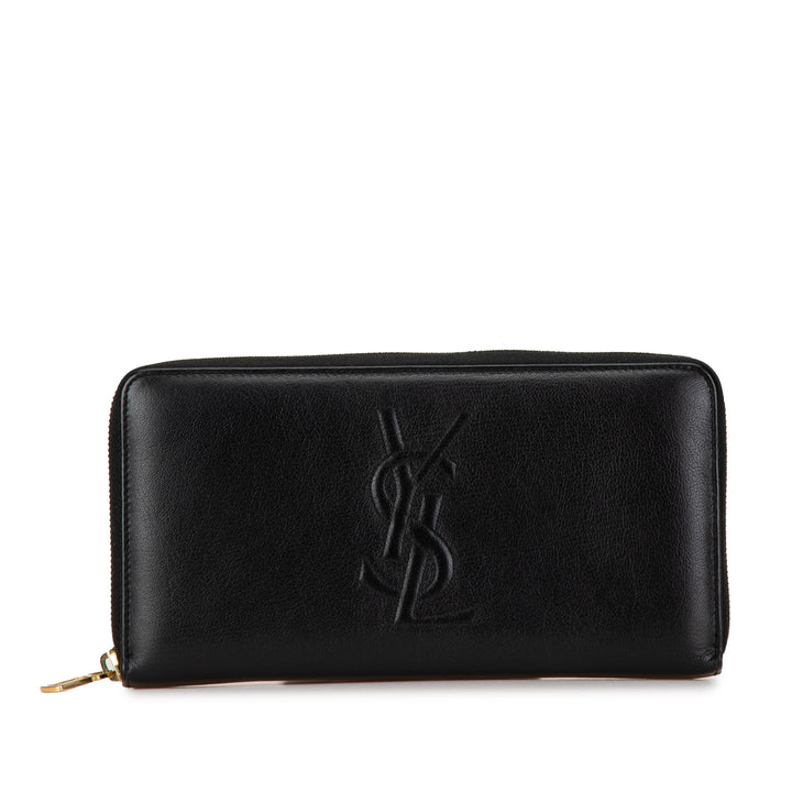 Leather Belle De Jour Zip Around Wallet Black - Gaby Paris