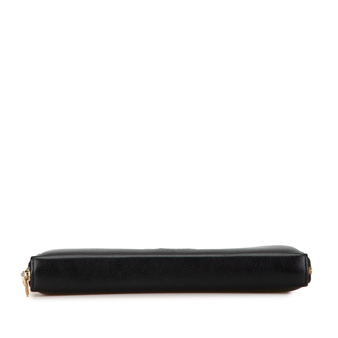 Leather Belle De Jour Zip Around Wallet Black - Gaby Paris