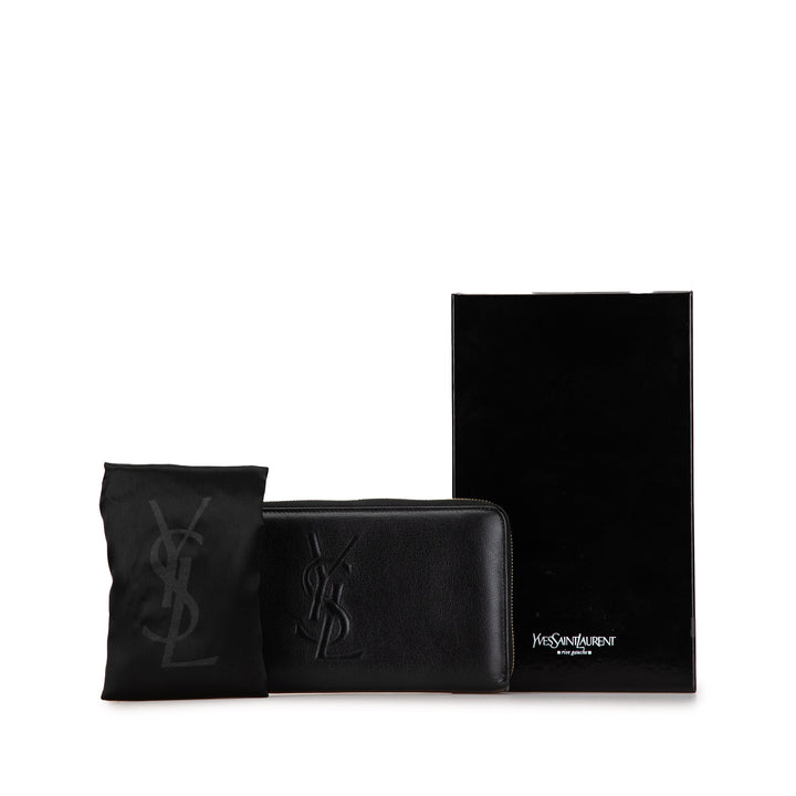 Leather Belle De Jour Zip Around Wallet Black - Gaby Paris