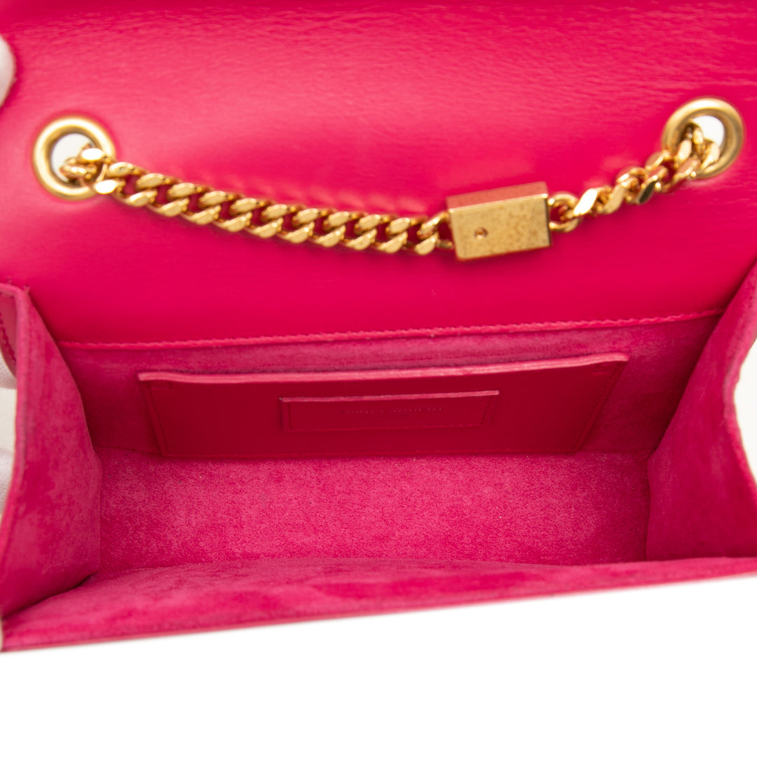 Kate Pompon Sac Petit Cuir de veau lisse Rose