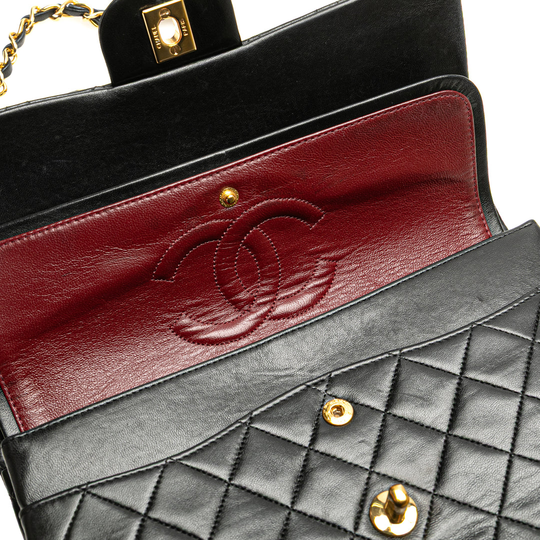 Chanel Medium Classic Cuir d’agneau Double rabat Noir – GABY PARIS Authentique