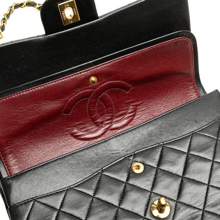Chanel Medium Classic Cuir d’agneau Double rabat Noir – GABY PARIS Authentique