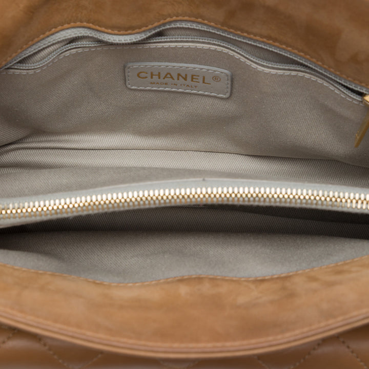 Chanel CC Matelassé Poche avant Sac Cuir d'agneau