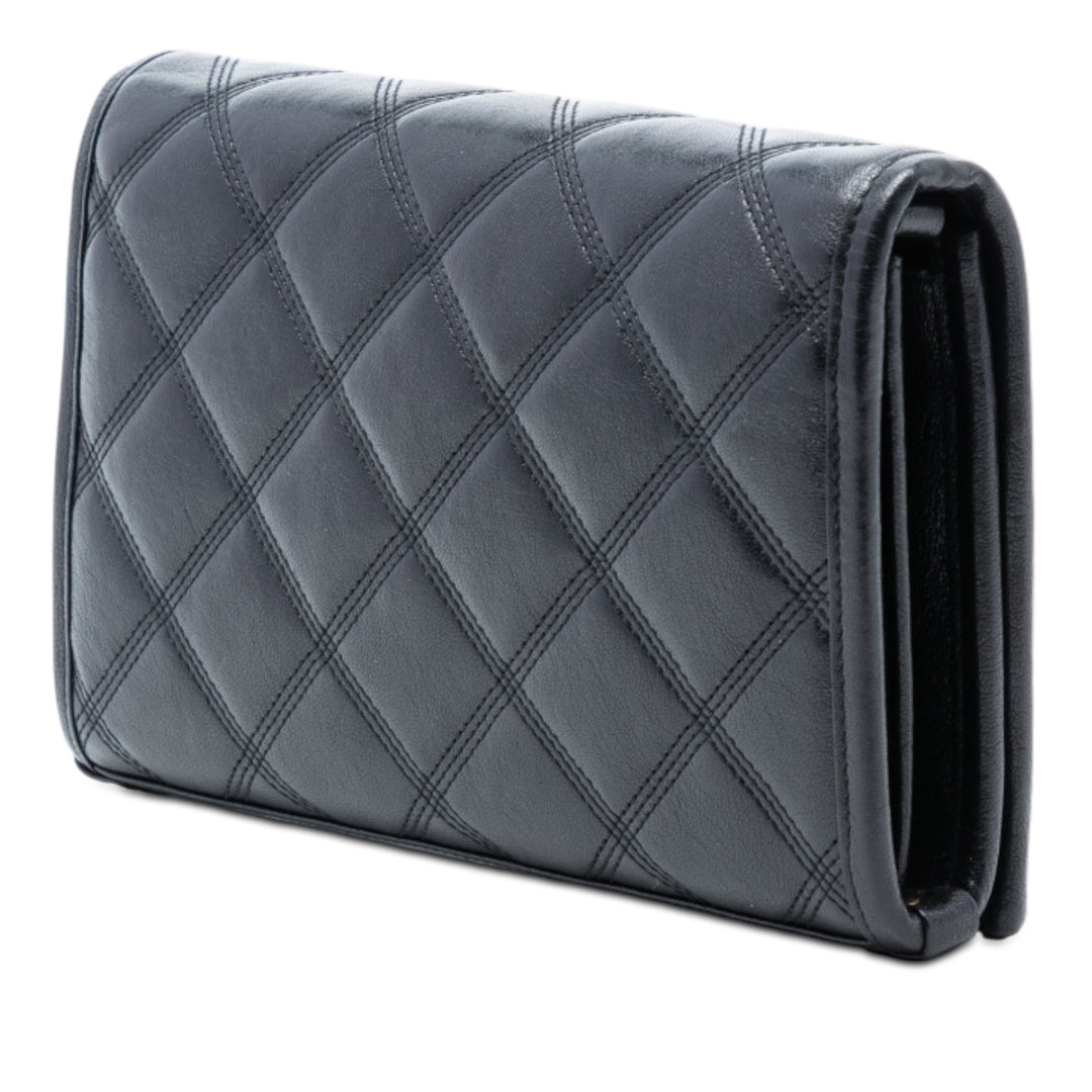 Saint Laurent Matelassé Diamond Cuir d’agneau Becky Wallet on Chain