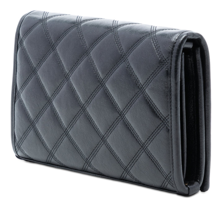 Saint Laurent Matelassé Diamond Cuir d’agneau Becky Wallet on Chain