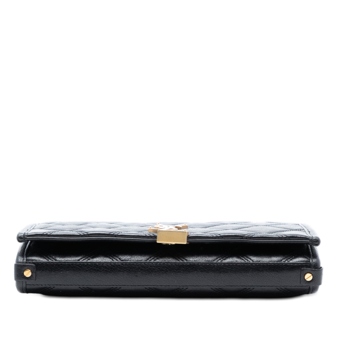 Saint Laurent Matelassé Diamond Cuir d’agneau Becky Wallet on Chain
