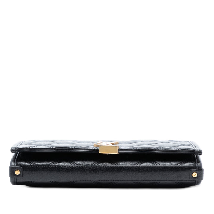 Saint Laurent Matelassé Diamond Cuir d’agneau Becky Wallet on Chain