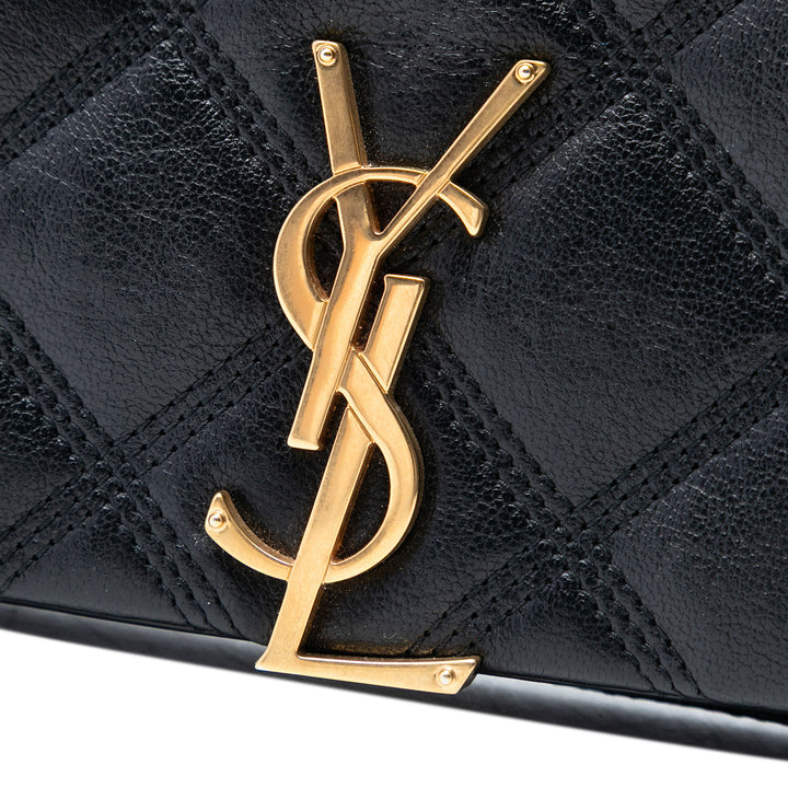 Saint Laurent Matelassé Diamond Cuir d’agneau Becky Wallet on Chain
