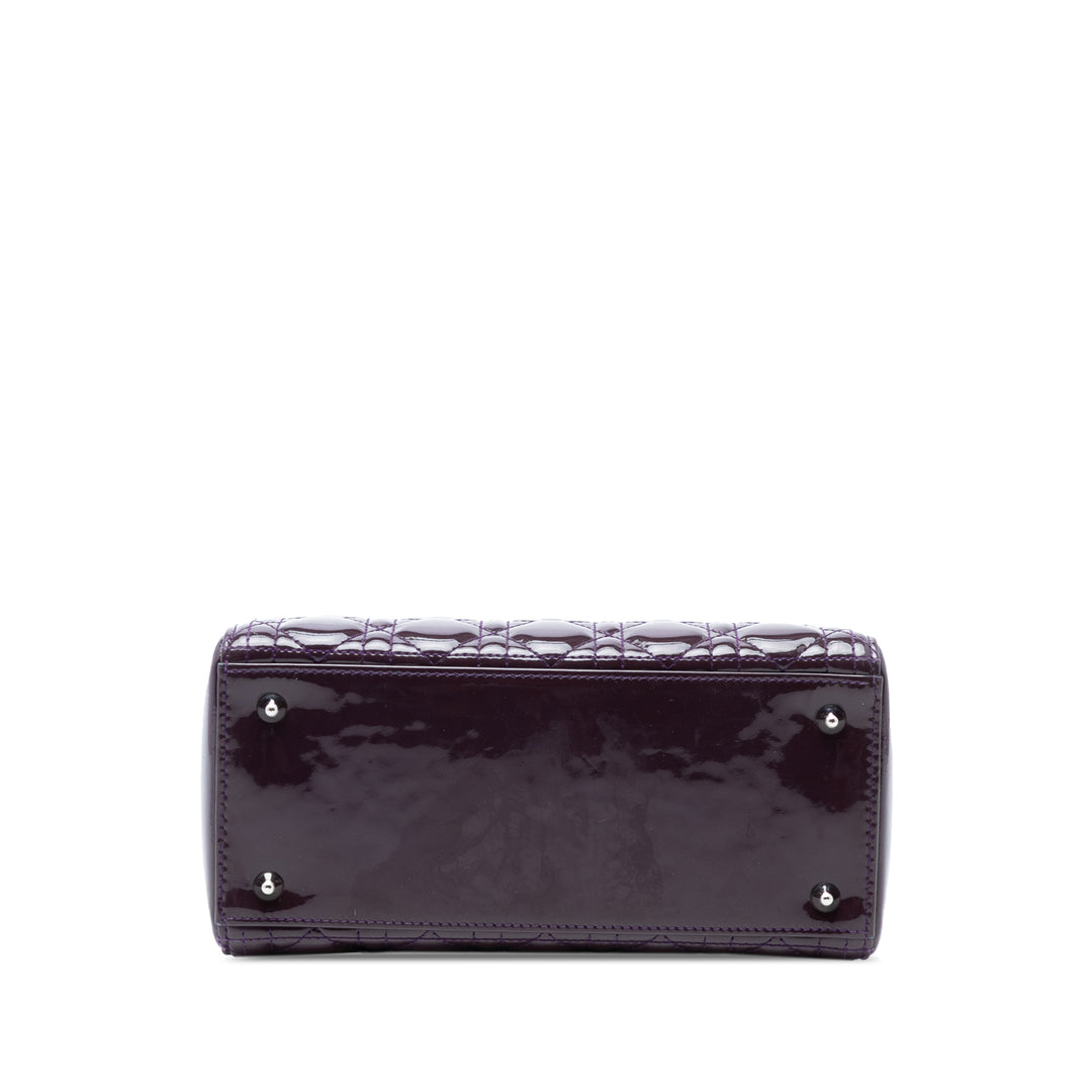 Dior Medium Cuir verni Cannage Lady Dior