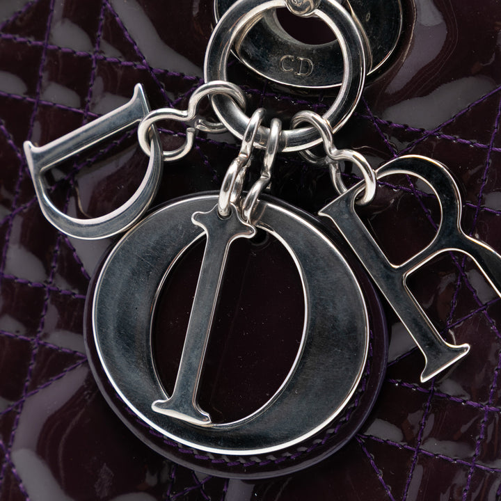 Dior Medium Cuir verni Cannage Lady Dior