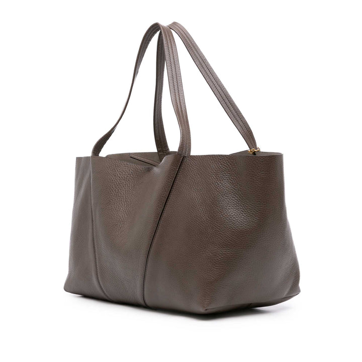 grainé Spin East West Cabas Cuir de veau grainé Gris