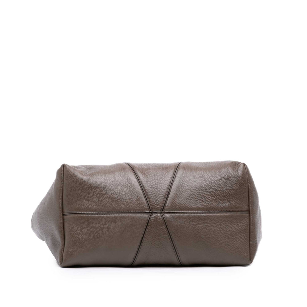 grainé Spin East West Cabas Cuir de veau grainé Gris