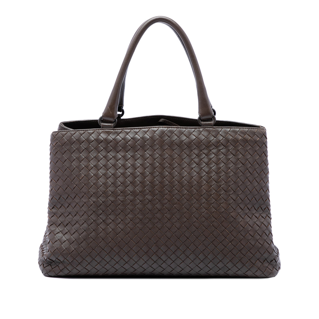 Intrecciato Milano Cabas nappa Marron