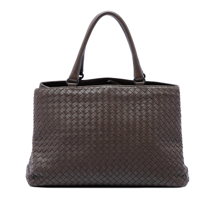 Intrecciato Milano Cabas nappa Marron