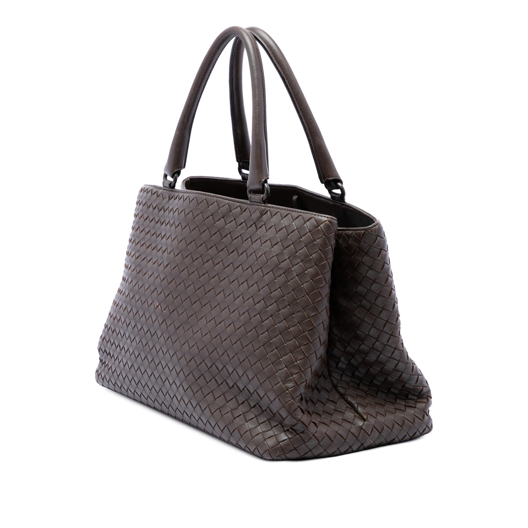 Intrecciato Milano Cabas nappa Marron
