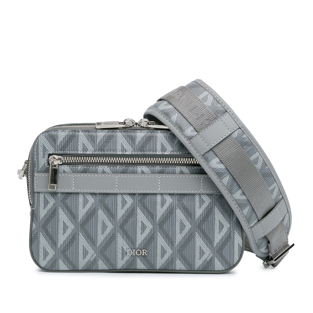 CD Diamond Safari Bag with Strap Gray - Gaby Paris