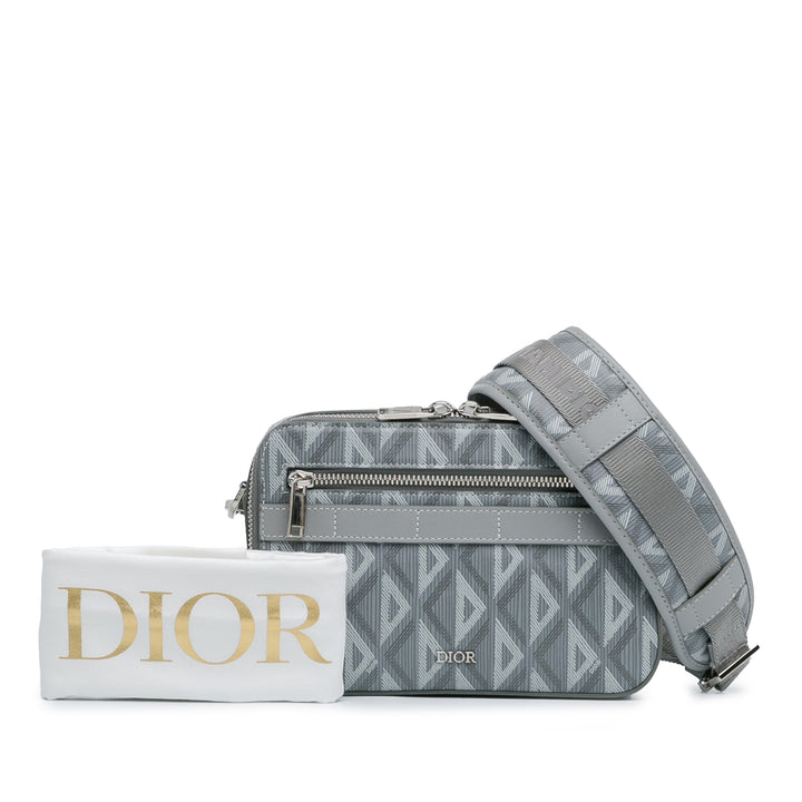 CD Diamond Safari Bag with Strap Gray - Gaby Paris