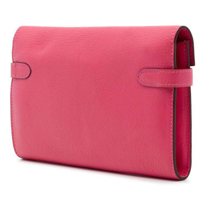 Hermès Chevre Mysore Kelly Longue Portefeuille Rose