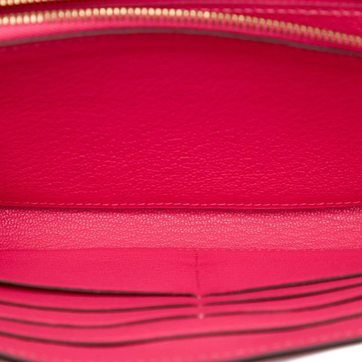 Hermès Chevre Mysore Kelly Longue Portefeuille Rose