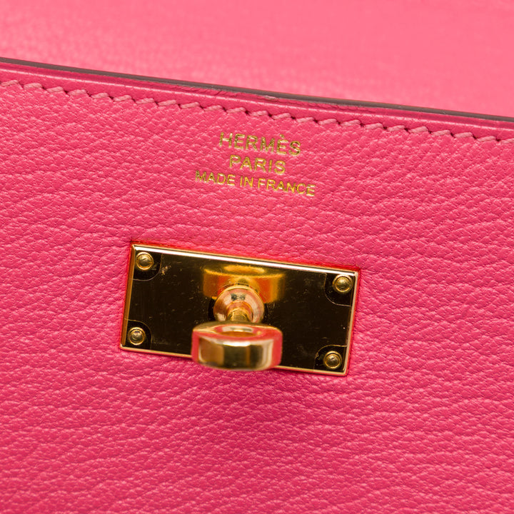 Hermès Chevre Mysore Kelly Longue Portefeuille Rose