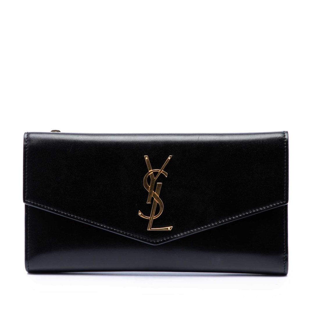 brillant Uptown Pochette Cuir de veau Noir