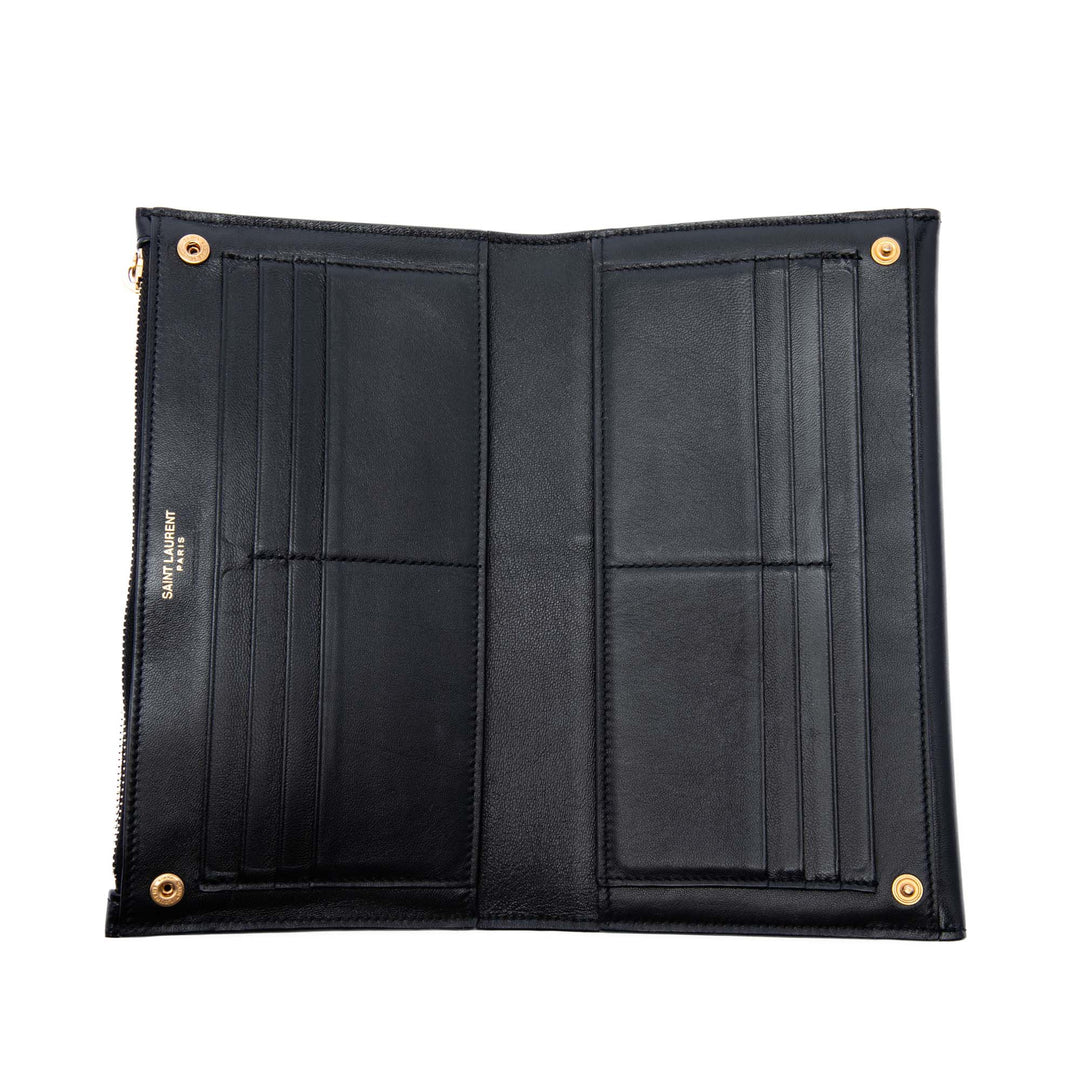 brillant Uptown Pochette Cuir de veau Noir