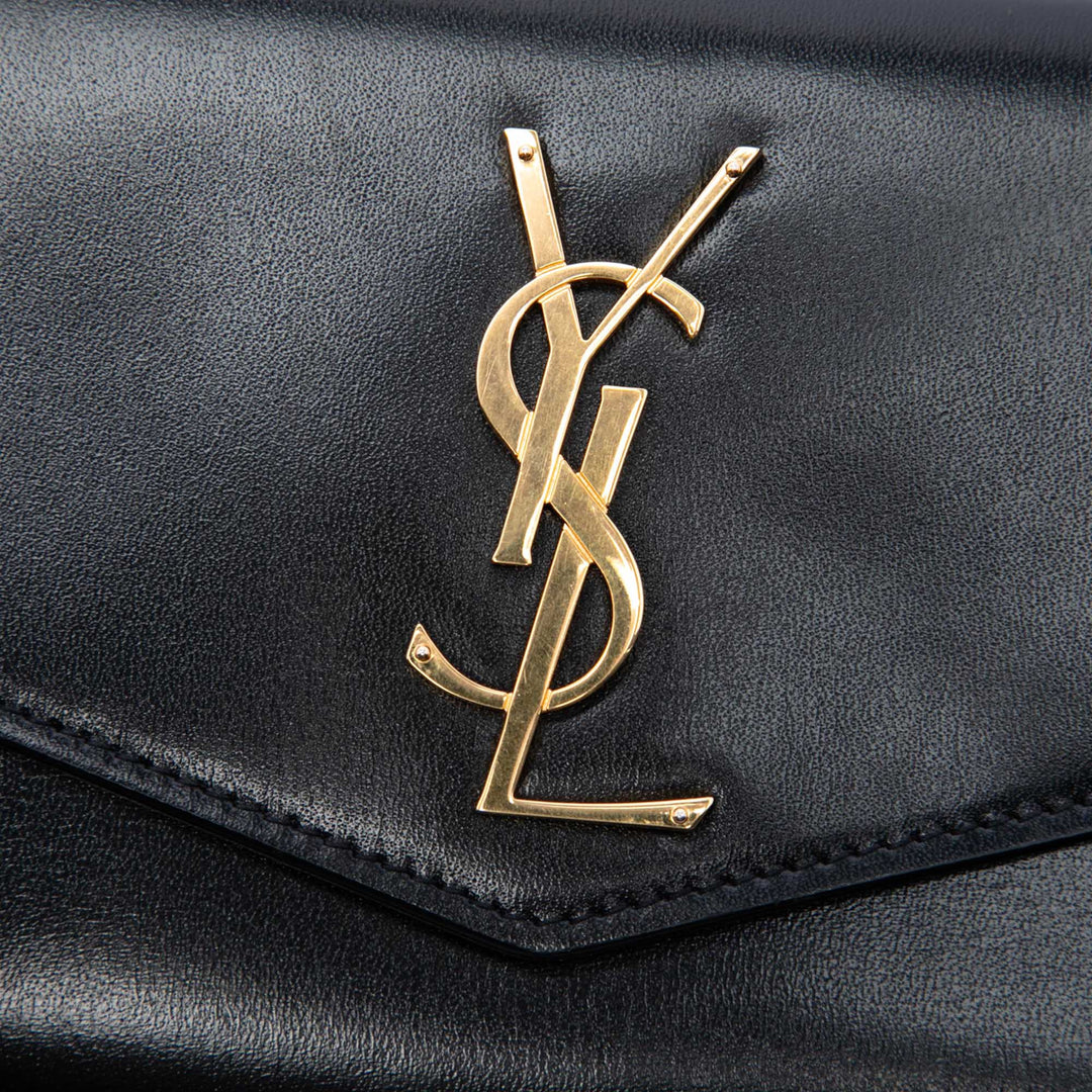 brillant Uptown Pochette Cuir de veau Noir