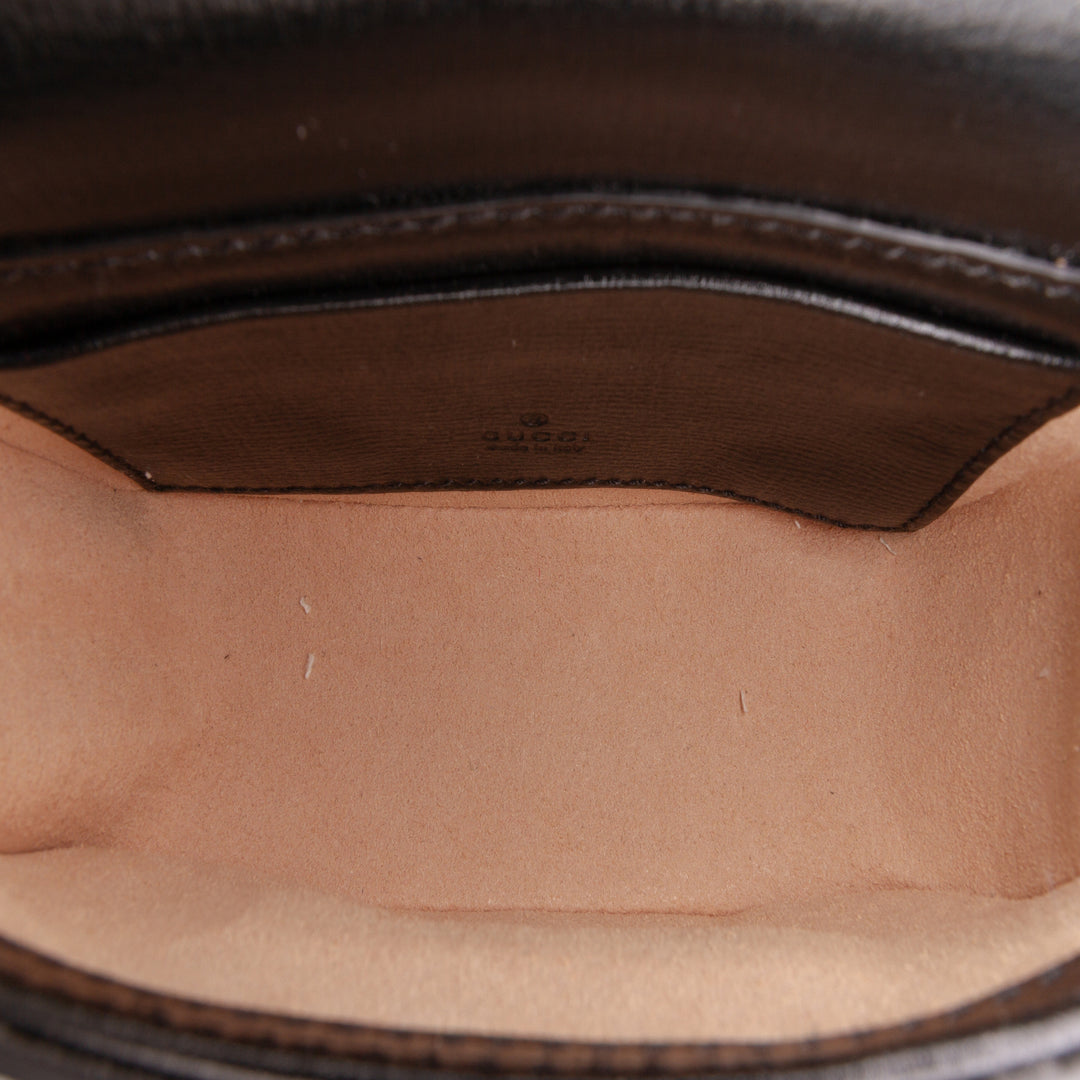 Gucci Mini Cuir Horsebit 1955 Web Sac cartable