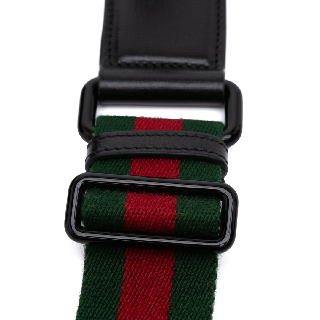 Gucci Mini Cuir Horsebit 1955 Web Sac cartable