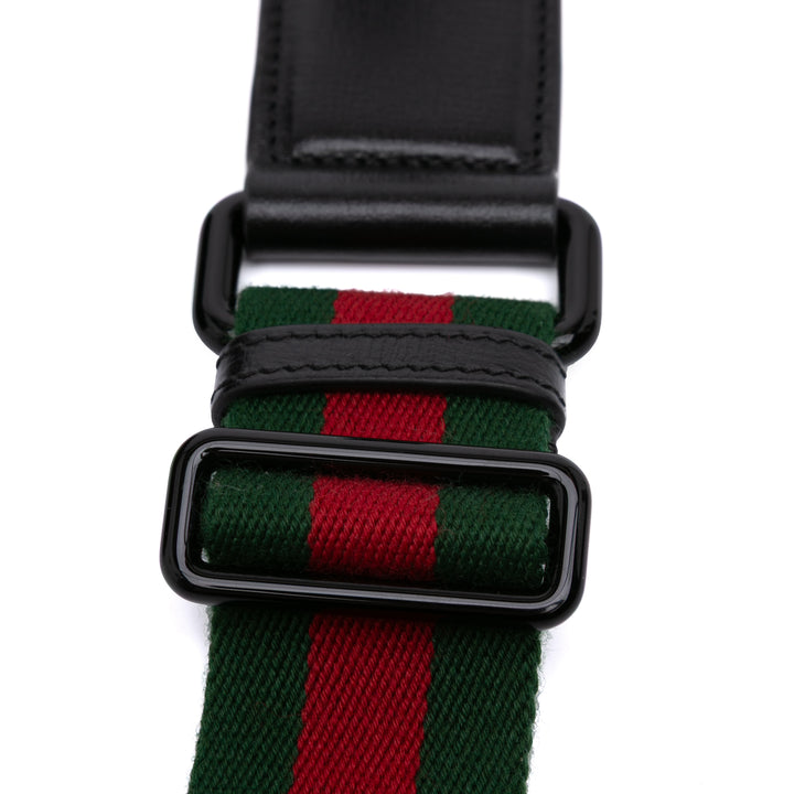 Gucci Mini Cuir Horsebit 1955 Web Sac cartable