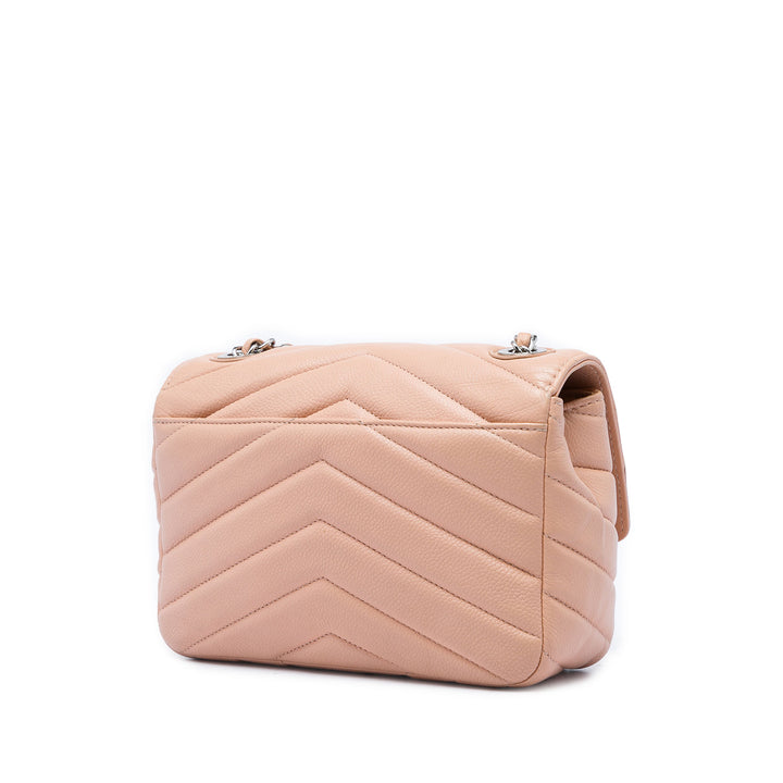 Chevron Data Center Enveloppe à rabat Petit Cuir caviar Beige