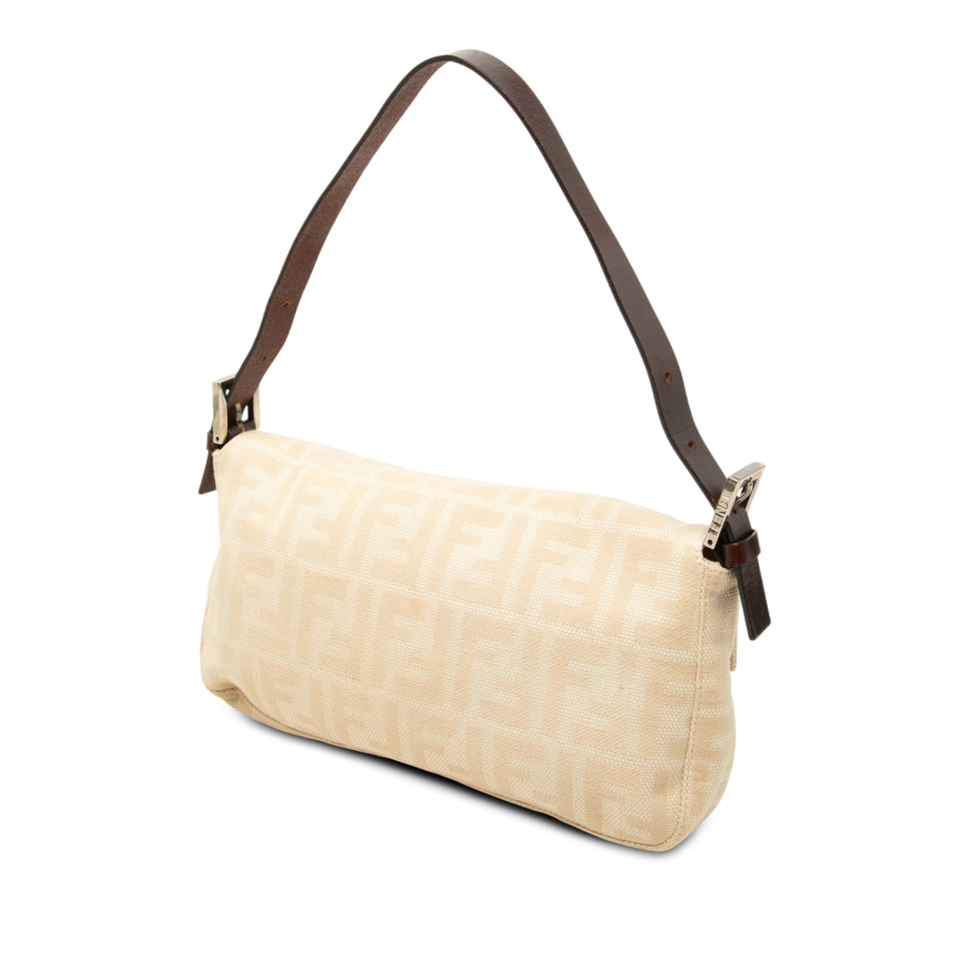 Fendi Sac porté épaule Zucca Baguette Beige – vue 2 – GABY PARIS