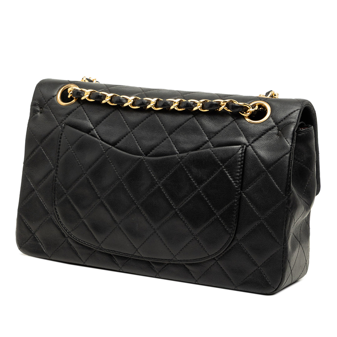 Classic Double rabat Petit Cuir d'agneau Noir