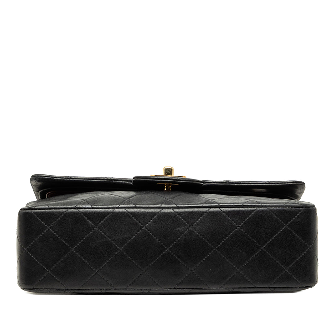 Classic Double rabat Petit Cuir d'agneau Noir