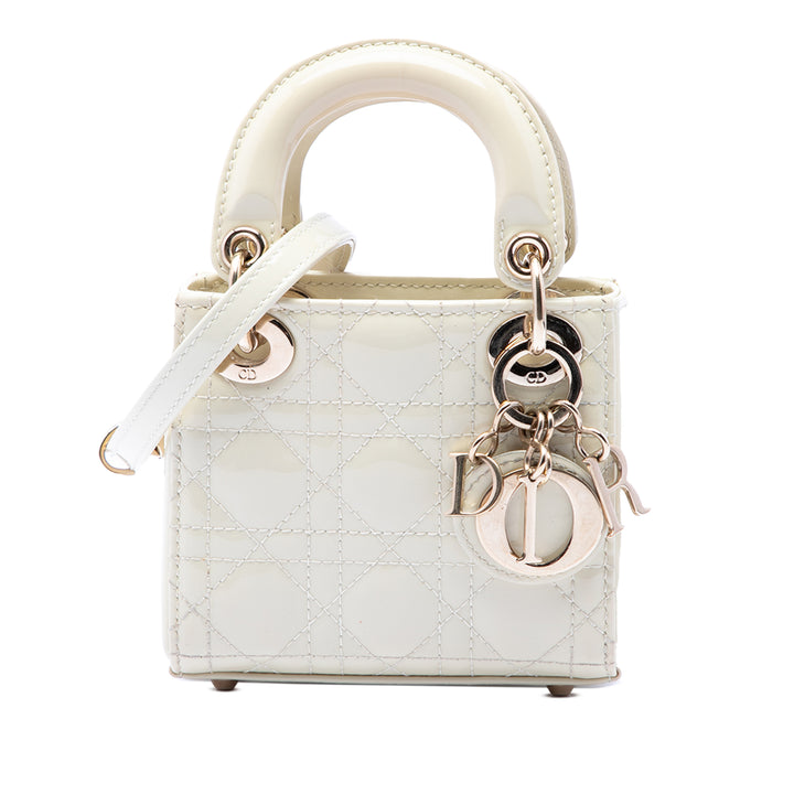 Dior Micro Cuir verni Cannage Lady Dior