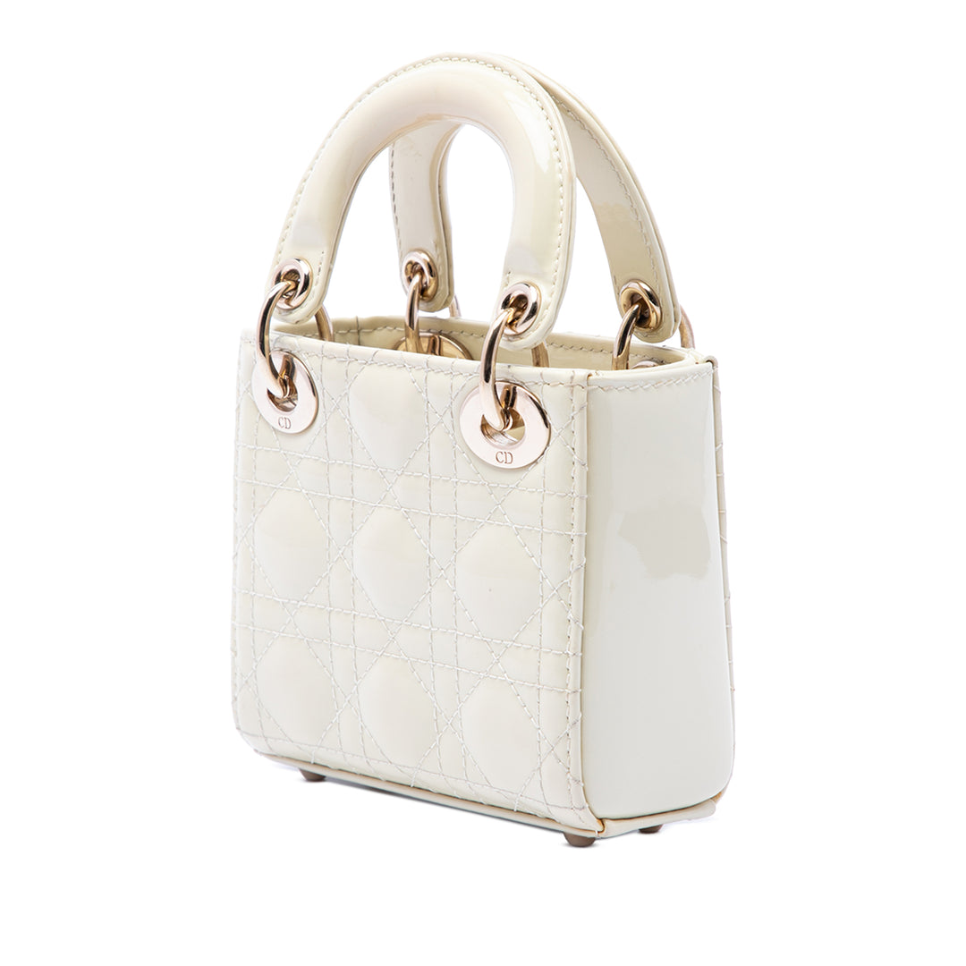 Dior Micro Cuir verni Cannage Lady Dior