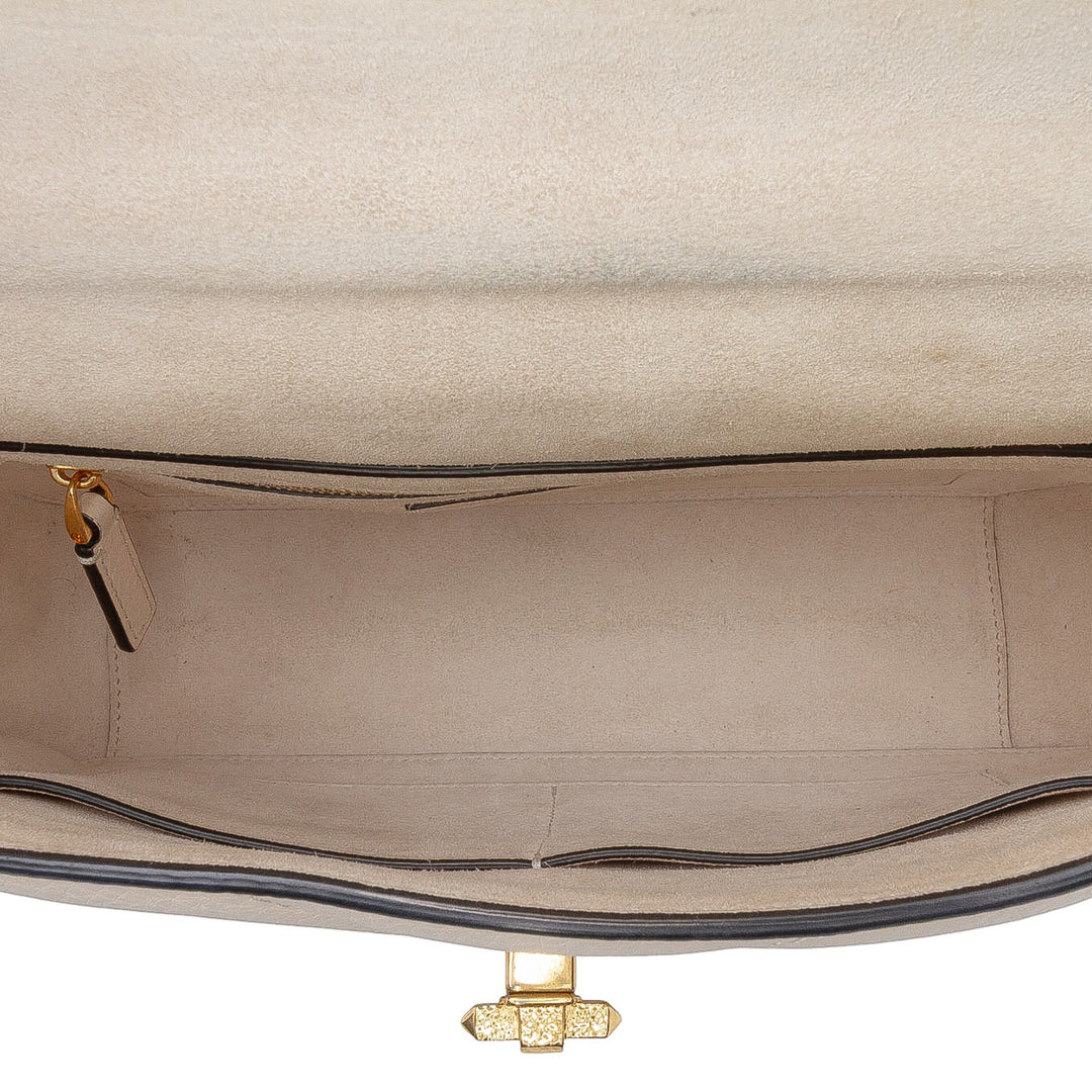 grainé Roman Stud Sac Grand Cuir de veau grainé Blanc
