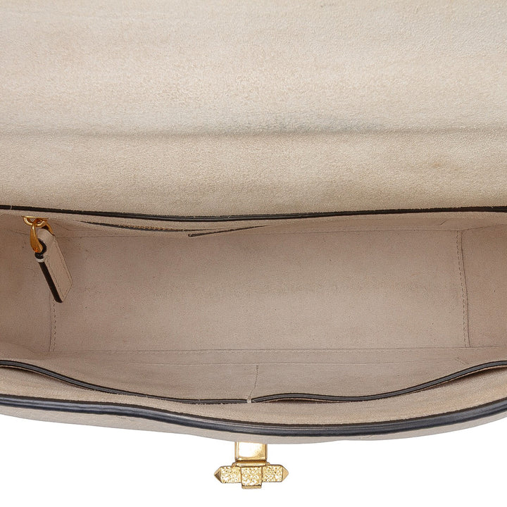 grainé Roman Stud Sac Grand Cuir de veau grainé Blanc