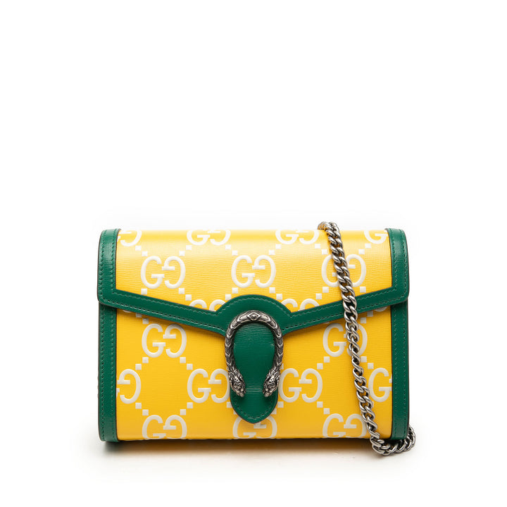 Gucci Bicolor GG embossé Cuir de veau Dionysus Wallet on Chain