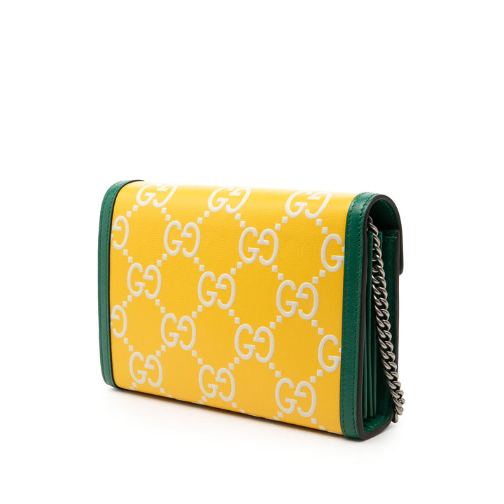 Gucci Bicolor GG embossé Cuir de veau Dionysus Wallet on Chain