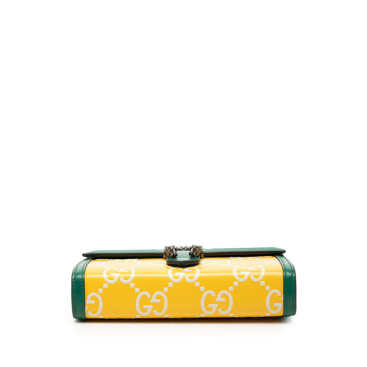 Gucci Bicolor GG embossé Cuir de veau Dionysus Wallet on Chain