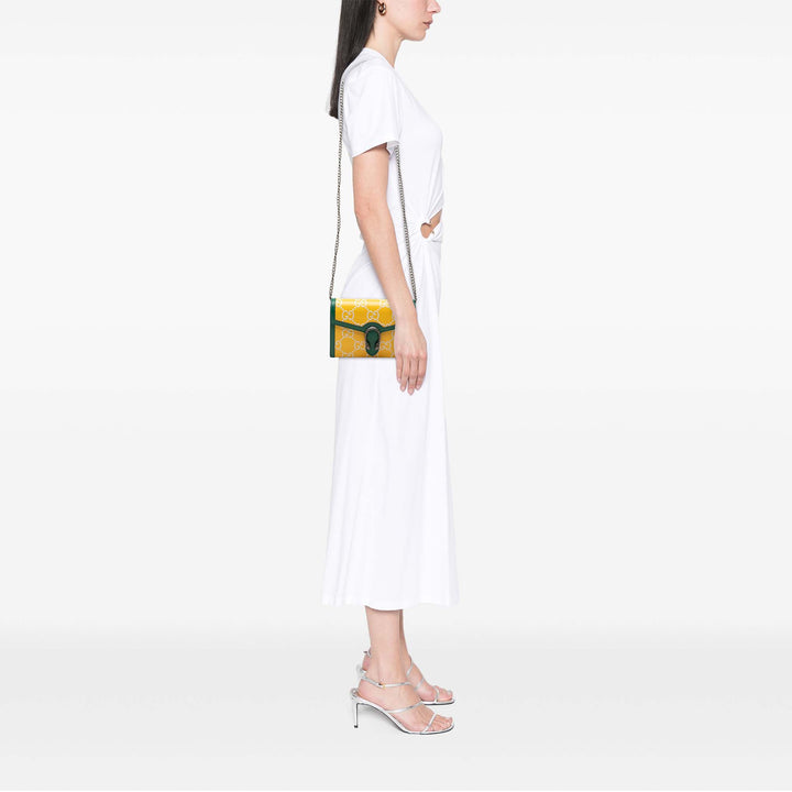 Gucci Bicolor GG embossé Cuir de veau Dionysus Wallet on Chain