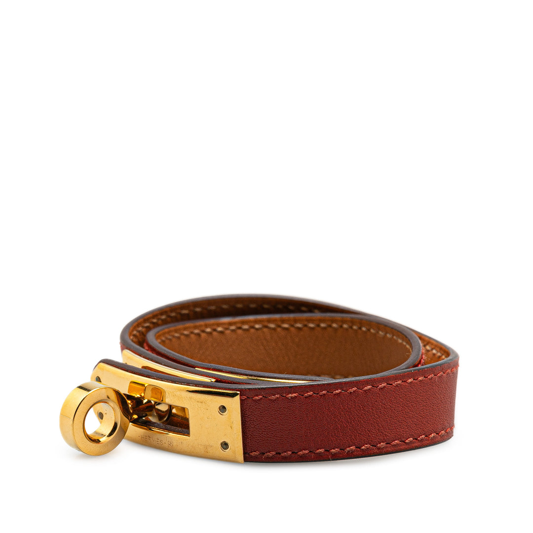 Leather Kelly Double Tour Bracelet Brown - Gaby Paris
