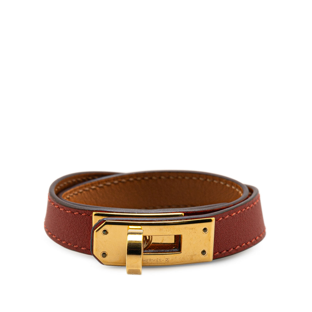 Leather Kelly Double Tour Bracelet Brown - Gaby Paris