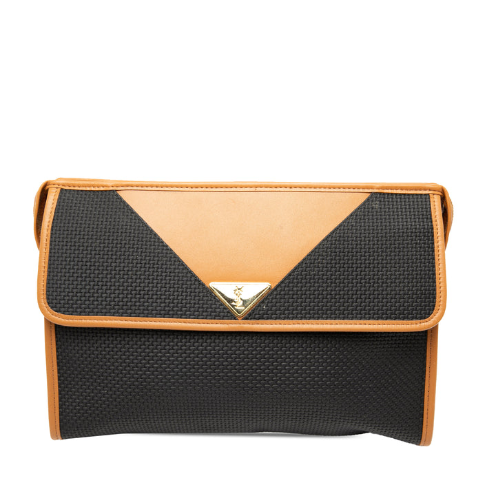 Saint Laurent Cuir à finitions Coated Toile Pochette