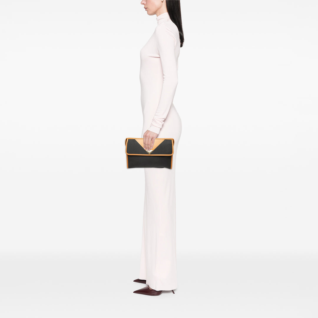 Saint Laurent Cuir à finitions Coated Toile Pochette