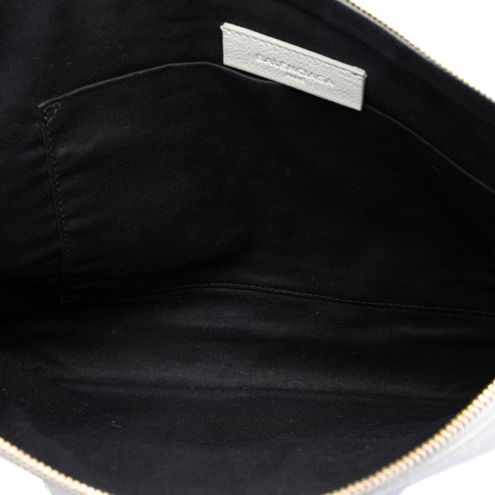 Balenciaga Cuir de chèvre Motocross Classic Metallic Edge Pochette