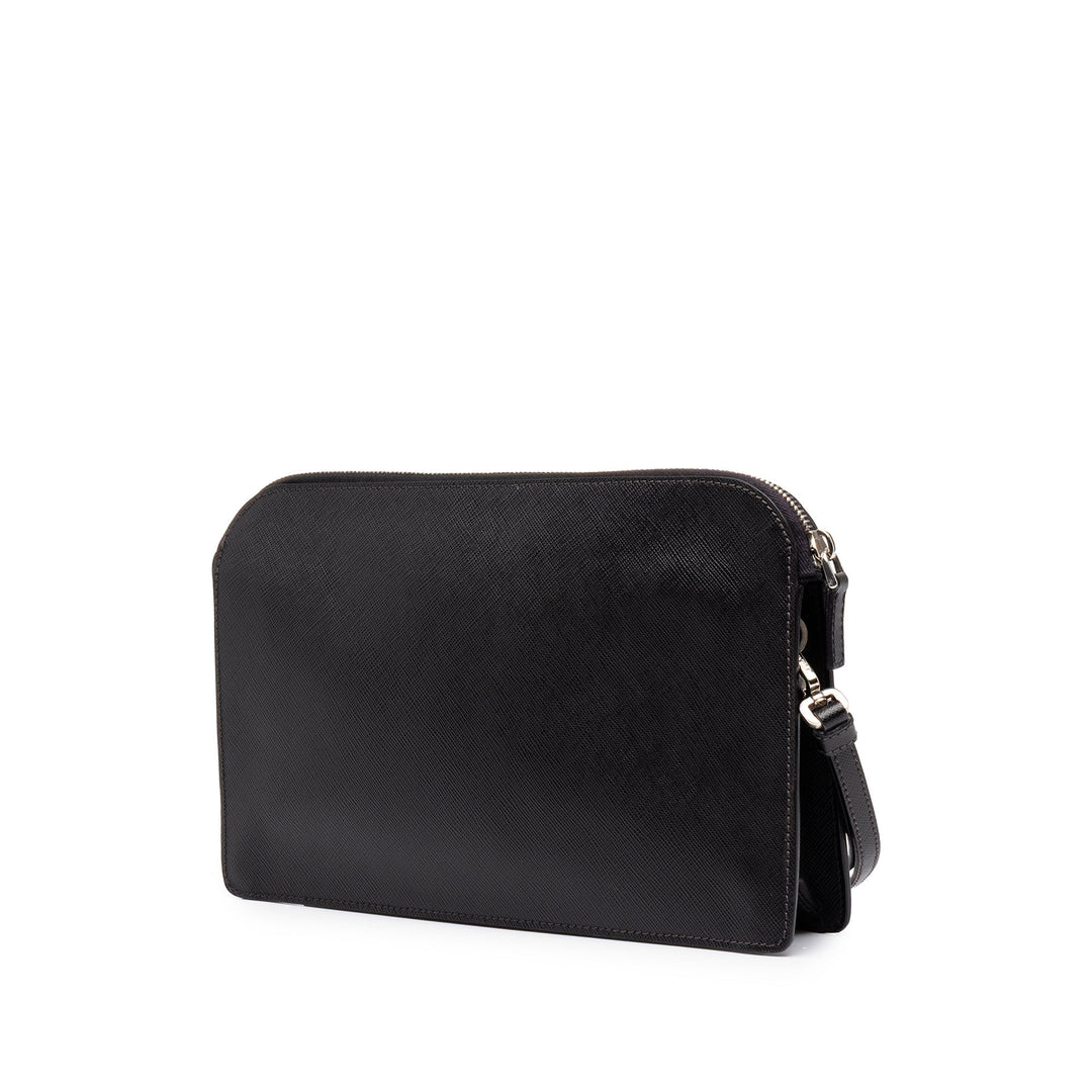 Prada Pochette Bellboy Saffiano Noir – vue 2 – GABY PARIS