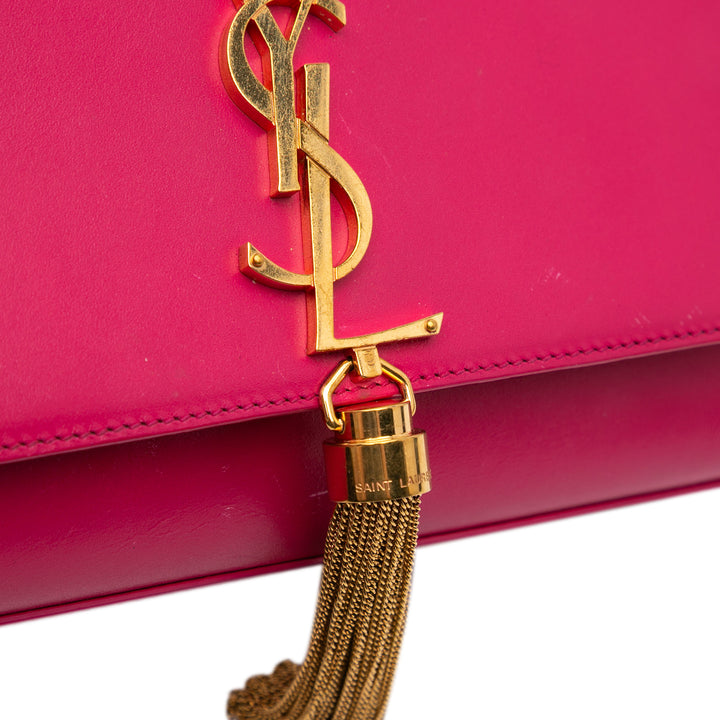 Medium Smooth Calfskin Classic Monogram Kate Tassel Crossbody Pink - Gaby Paris